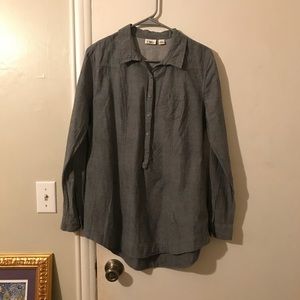 Half-button Chambray Shirt